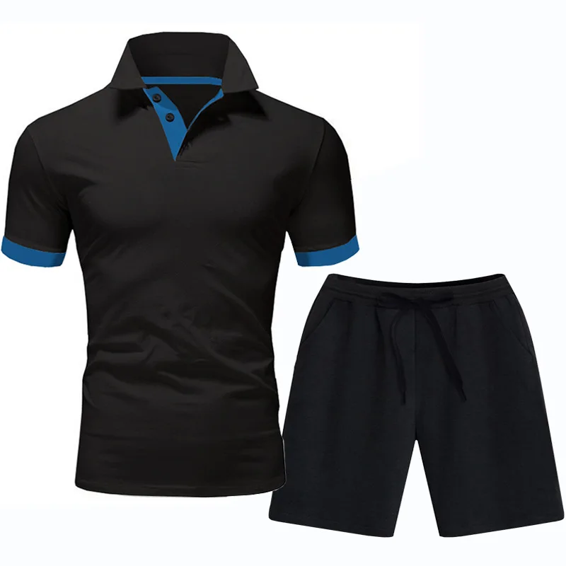 

Men's Short Sleeve Suit Casual Fashion Jogging Sports Outdoor Sportswear Men's Polo Shirt Summer Suit