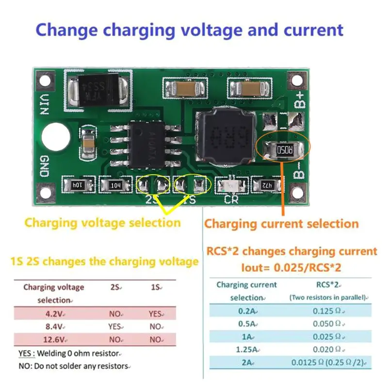 DC 5-23V 4,2 V/8,4 V/12,6 V литий-ионное зарядное устройство многоэлементное синхронное Снижение напряжения для 3,7 V/7,4 V/11,1 V 18650 литиевая батарея