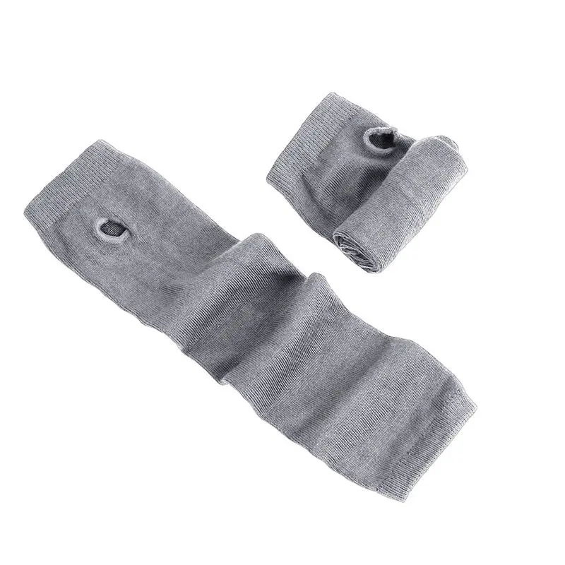 QH Women's Korean version of the warm long gloves arm sets wholesale classic black white striped finger cotton long wristband - Цвет: QH