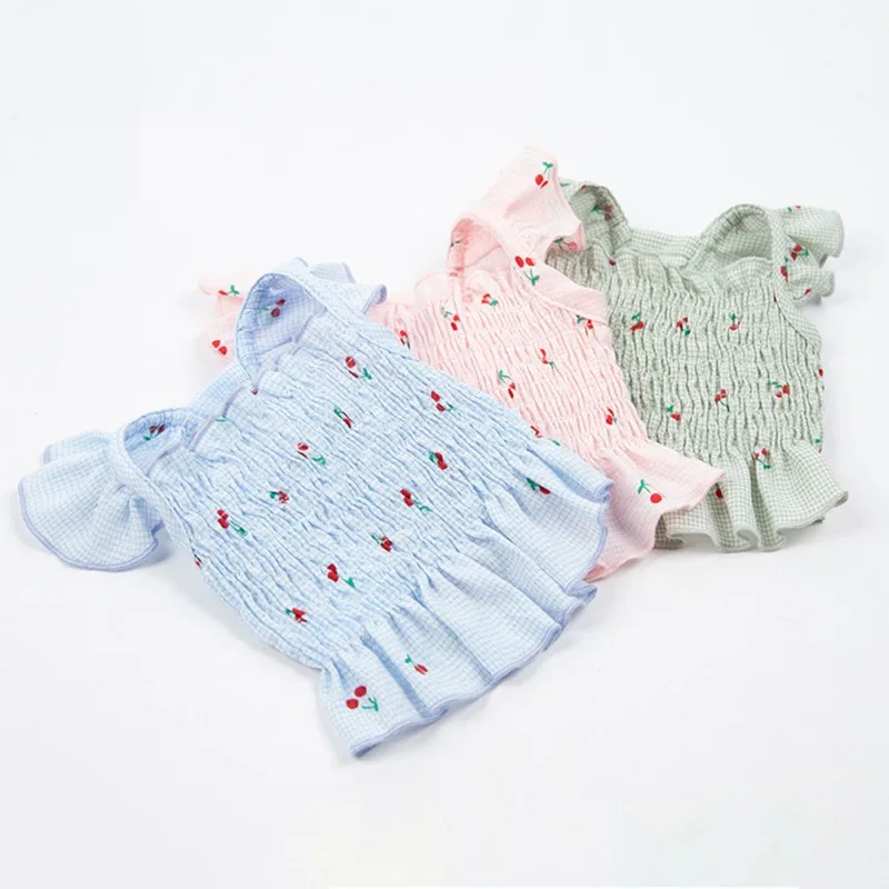 

Новинка, юбка-рубашка для собаки, вишневая слинг, Тедди бишон, удобная дышащая рубашка, товары для домашних животных