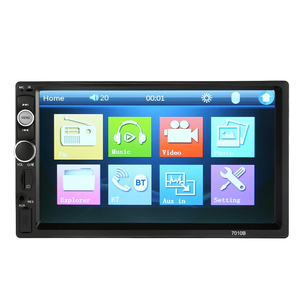 2 Din автомагнитола 7 дюймов HD Touch Scree Bluetooth двойной Din автомагнитола MP5 плеер мультимедийное радио развлечения USB/TF FM Aux