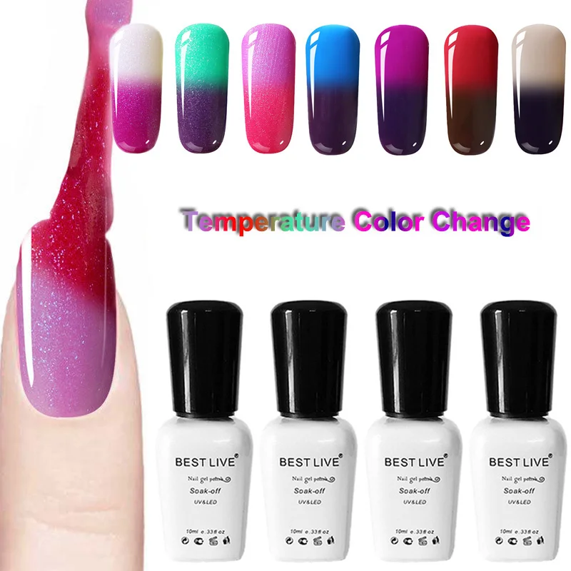 BEST LIVE 10 мл изменение температуры Цвет УФ гель для ногтей Изменение Цвета Гель лак