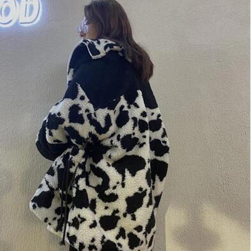 

Harajuku Retro Winter Warm Coats Women Fashion Plush Zipper Pocket Jackets 2020 Floral print Parka Outwear Coats FC214