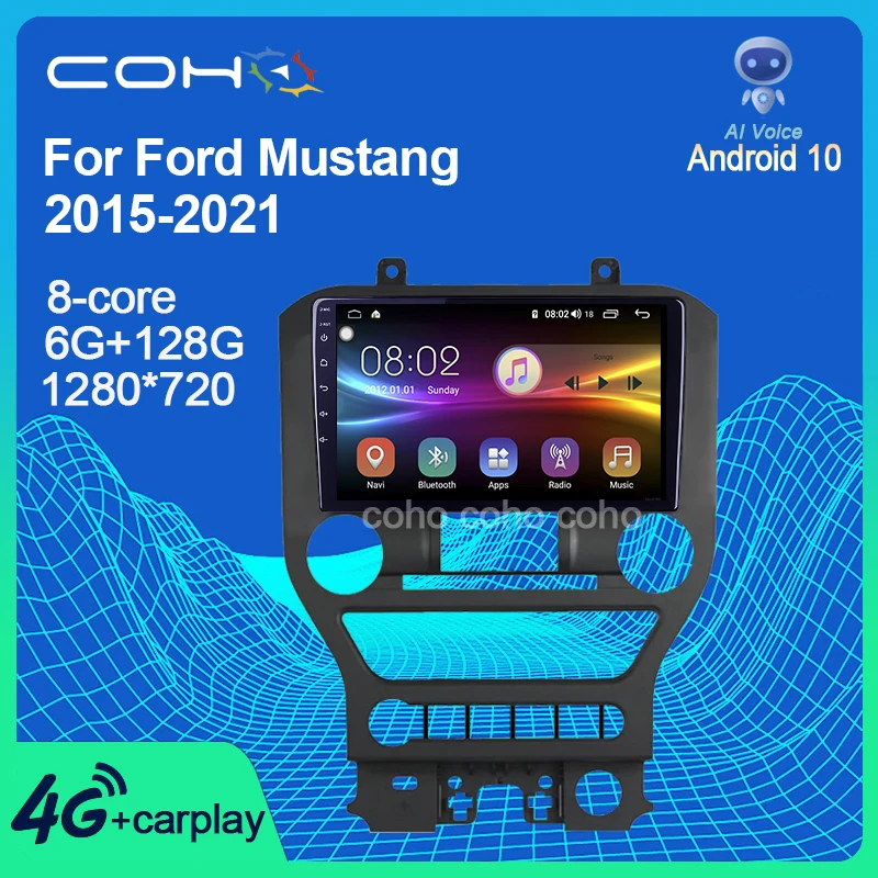 COHO для Ford Mustang Octa-Core 2015-2021 Android автомобильное радио мультимедийный видеоплеер