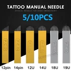 10 шт. микроблейдинг PCD Tebori лезвия иглы татуажные иглы для перманентного макияжа U Форма 121418 булавки для вручную брови татуировки ручка
