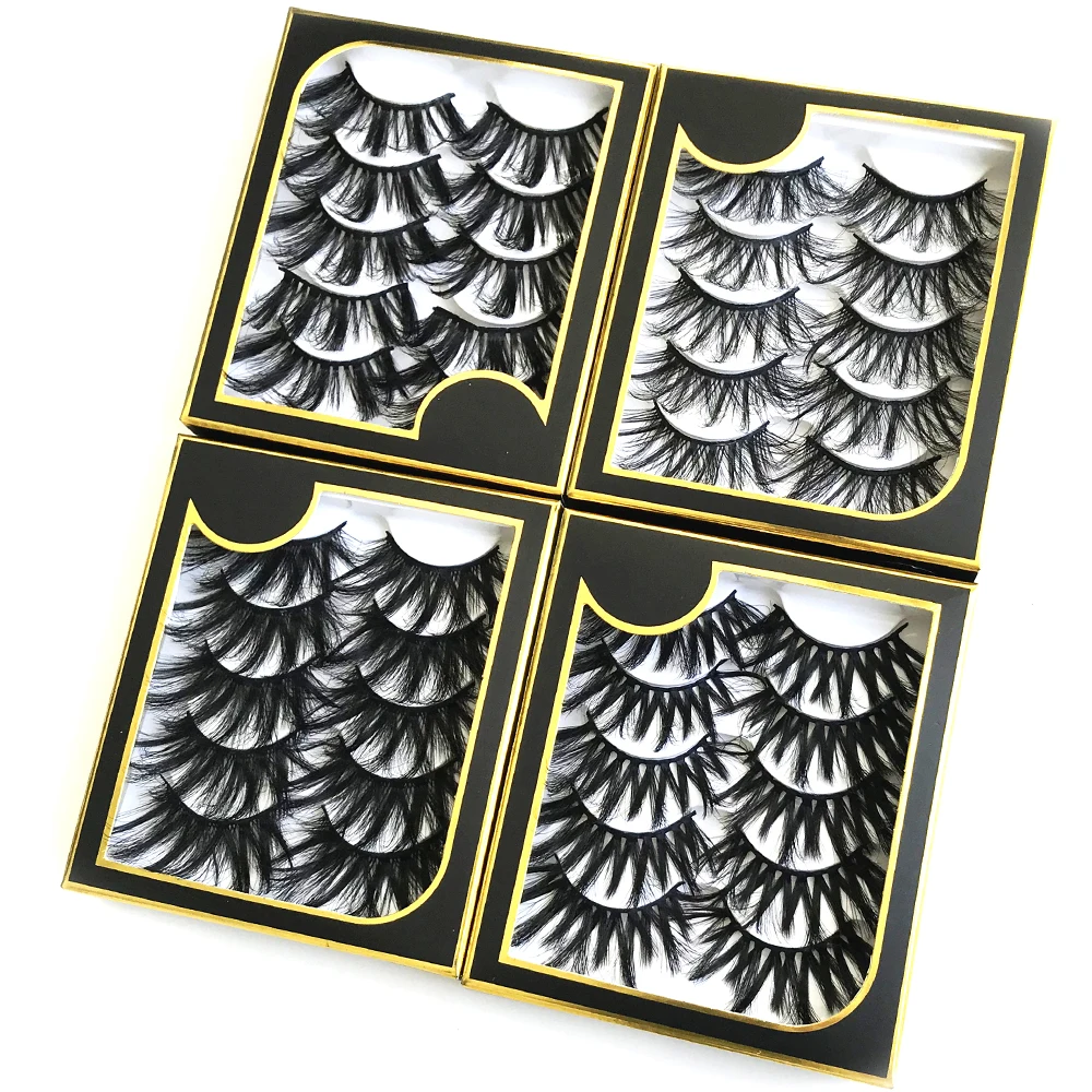 

6D Mink False Eyelashes Full Volume Thick Long Natural Eye Lash Extension Wispies Fluffy Multilayered Effect Eye Makeup Tools 25