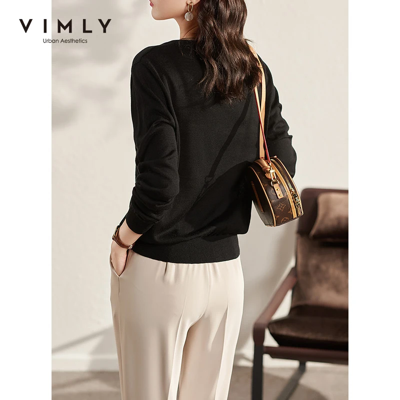Свитер Vimly с длинным рукавом женские осенние модные топы пуговицы v-образный