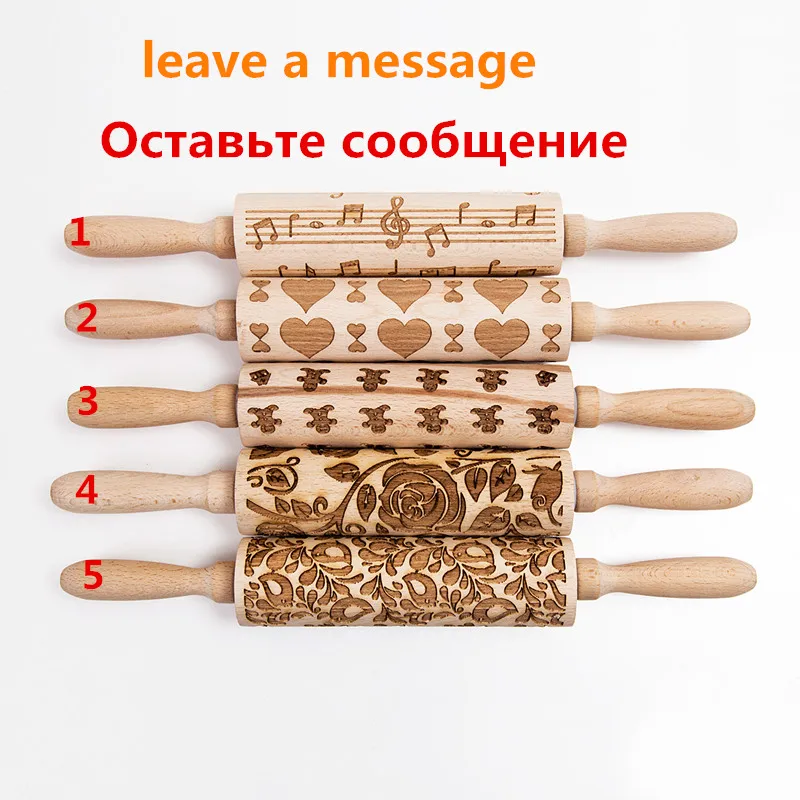 35CM NEW Рождество тисненая скалка для выпечки печенья печенье, фондан, пирог тесто гравировкой ролик олень; Снежинка Роза выпечки инструменты - Цвет: 35CM NEW