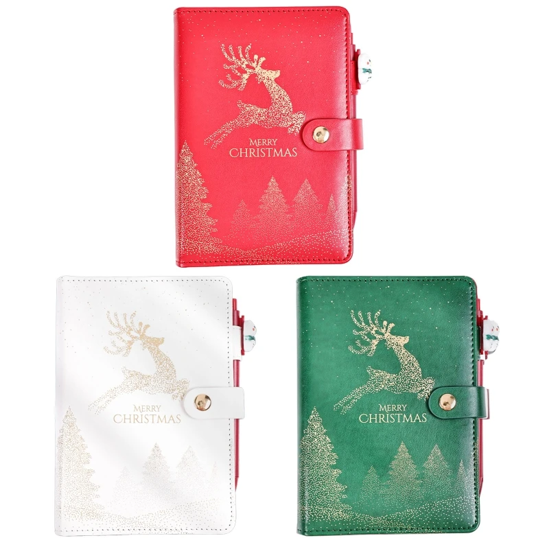 

Leather Journal Notepad Set with Retractable Pen Binder Notebook Xmas Gift Set