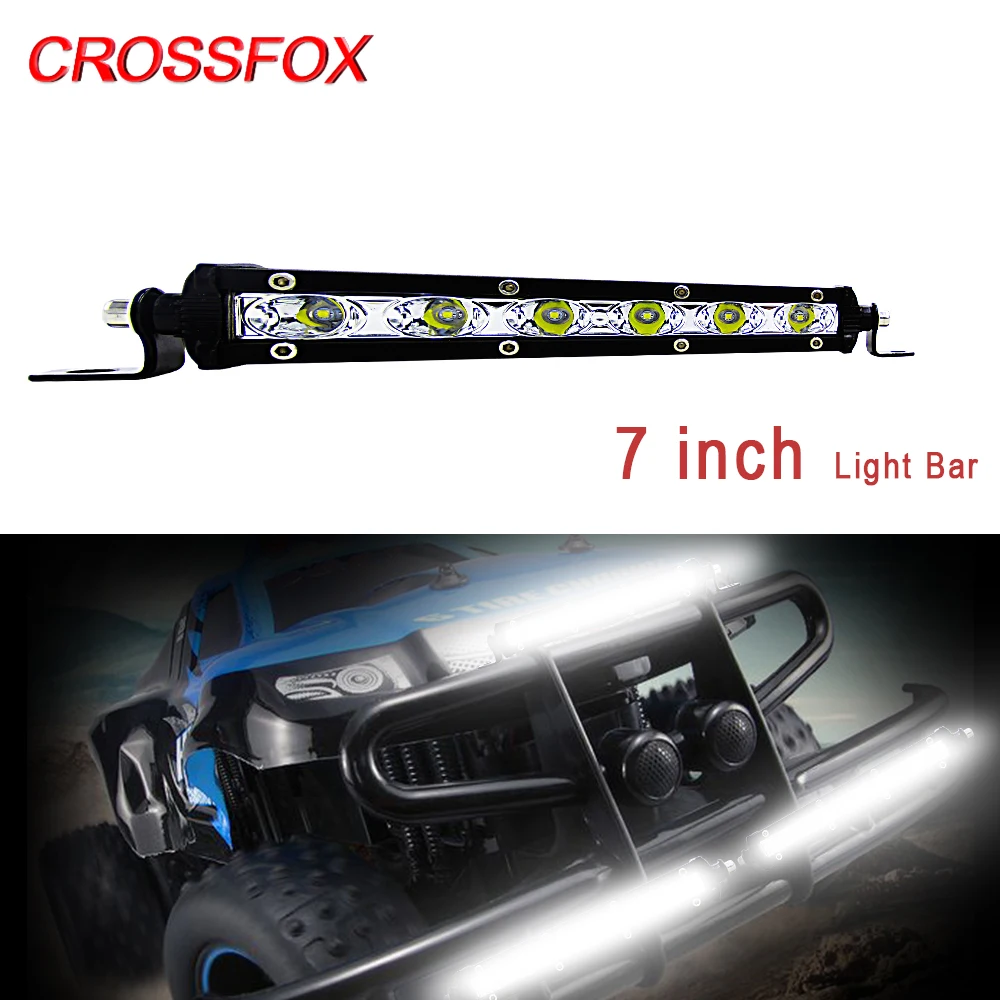 CROSSFOX прямой ультра тонкий 18 Вт светодиодный рабочий светильник Однорядный для