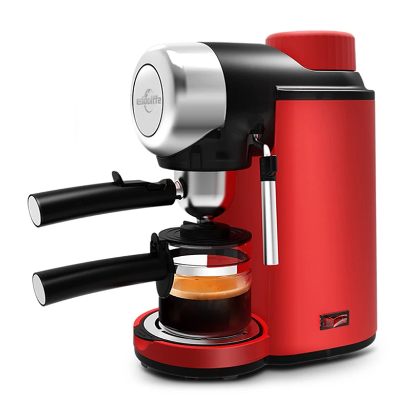 Home Office Small Coffee Machine Semi-Automatic Hand-Cranked Espresso Milk Frother Self-Cooking Mini All-In-One Coffee Machine