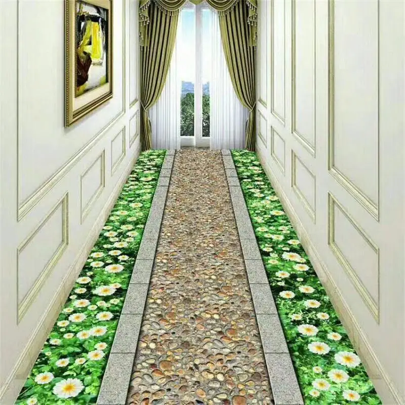 Длинный ковер для коридора декоративный цветочный лестницы домашний вход/Коврик