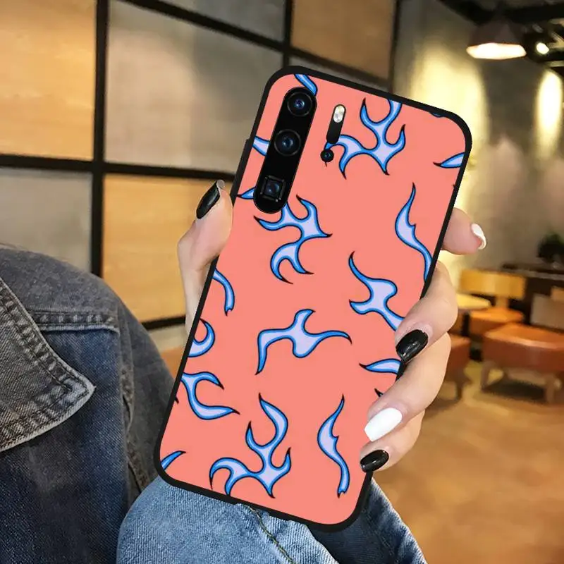 

Blue Flame Fire Phone Case Funda For Huawei P9 P10 P20 P30 Lite 2016 2017 2019 plus pro P smart