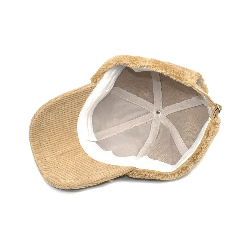 

ZLD Winter new lamb wool women baseball cap fashion Corduroy Casual ladies warm hat outdoor Sports hats Sunscreen men cap
