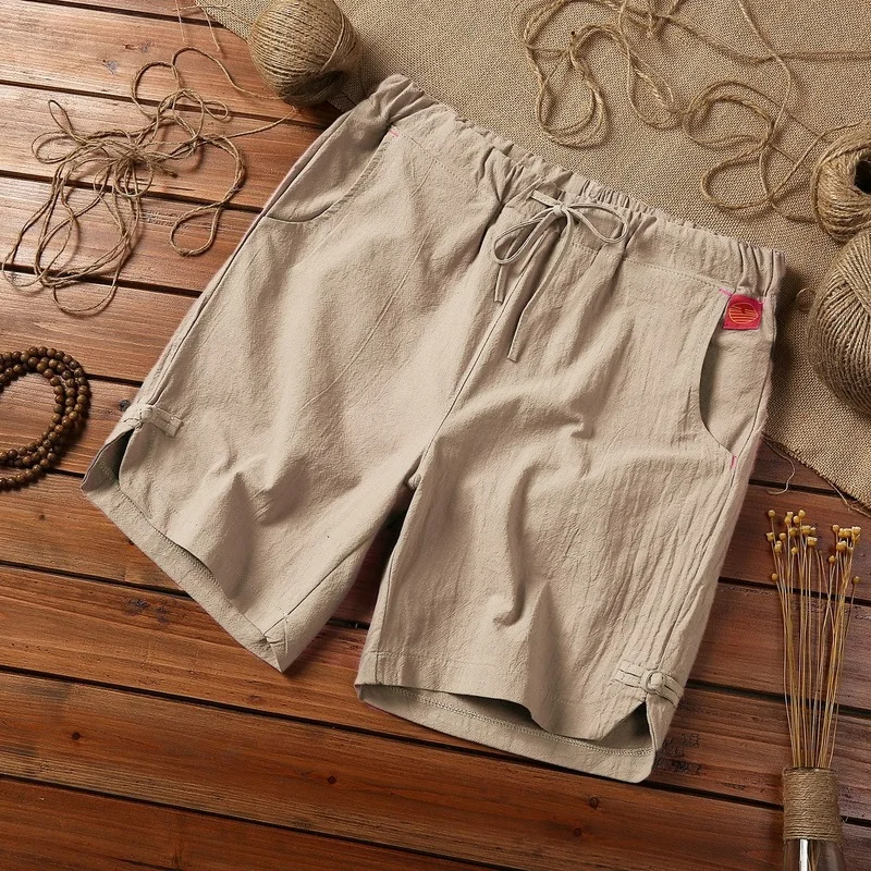 

Summer Loose Shorts Men Hip Hop Casual Mens Shorts Cotton Linen Breathable Short Pant Plus Size Male Shorts