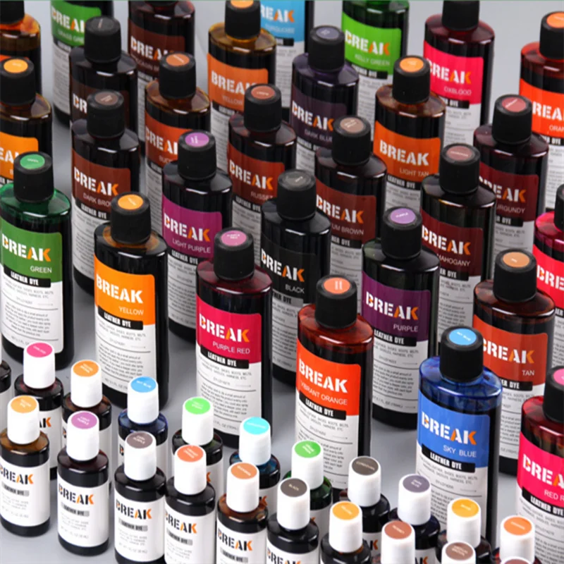 Tinte de Alcohol para cuero, agente colorante de piel de vaca hecho a mano, artesanal, 30ml/botella-0
