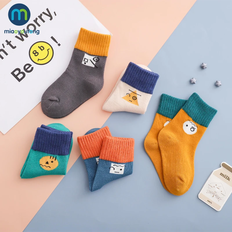 5 Pairs/Lot High Quality Cute Cartoon Thick Cotton Knit Baby Socks Children's Socks For Girls Kids Socks For Boys Miaoyoutong