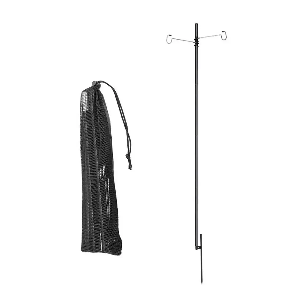 

Camping Folding Lantern Stand Pole Collapasible Ground Fixing Detachable Lamp Stand Tent Light Holder Hanger For Camping Fishing