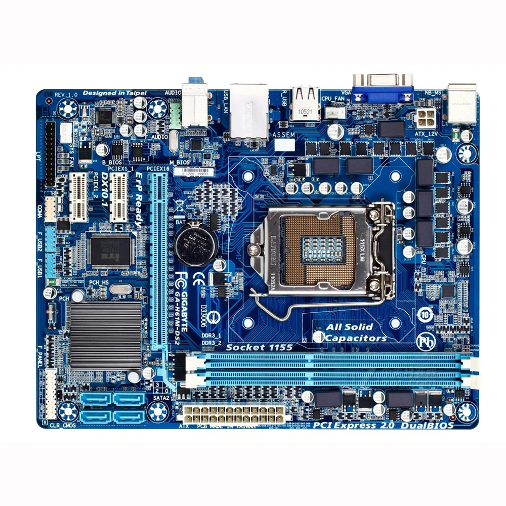 LGA 1155 DDR3 Gigabyte GA-H61M-DS2 100% оригинальная материнская плата 16G H61 DS2 | Компьютеры и офис