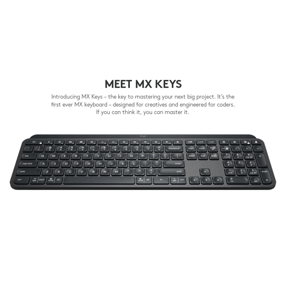 Hot Sale Keyboard Skillful Manufacture Logitech MX Keys Wireless Bluetooth Backlight Rechargeable Easy-Switch Keyboard