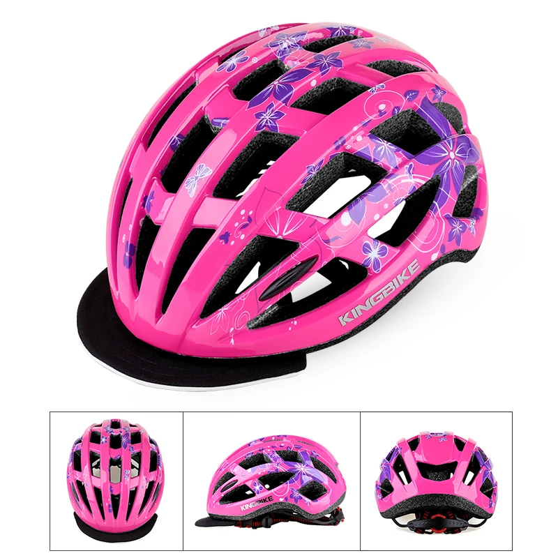 KINGBIKE женские розовые велосипедные шлемы интегрально формованные MTB Горный