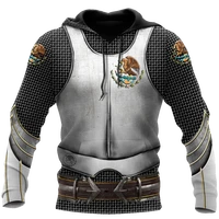 mexico armor casual hoodie spring unisex 3d printing custom design mexican culture zipper pullover menwomens sweatshirt