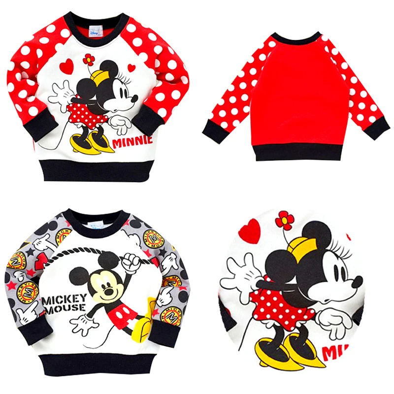 Осенний Детский Повседневный вельветовый свитер с Минни Маус рисунком Микки