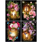 5D алмазная живопись, полная вышивка, Круглый Цветок светильник светлая бабочка, картина стразы, мозаика, искусственная вышивка, декор для комнаты