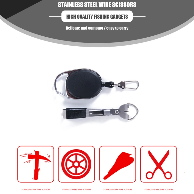 

Fishing Nipper Line Cutter Clipper Hook Eye Cleaner Quick Knot Tools Multifunctional Hook Sharpener Fly Tying Tool Tackle