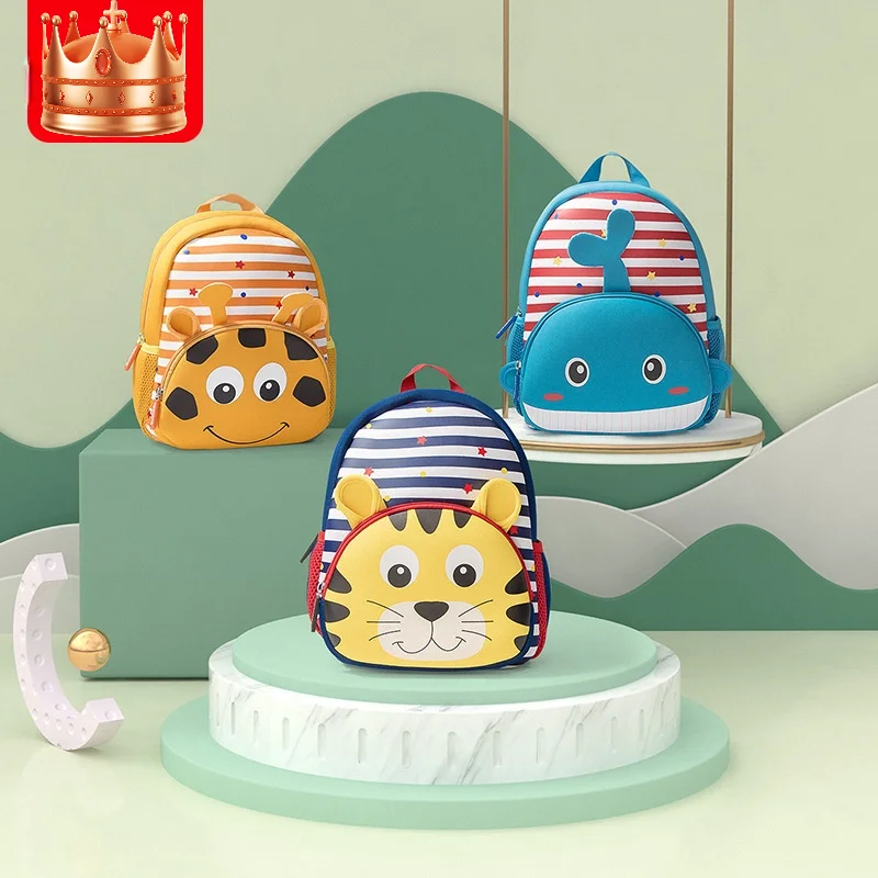 2021 New 3D Animal Children Backpacks Brand Design Girl Boys Backpack Toddler Kids Neoprene School Bags Kindergarten Cartoon Bag