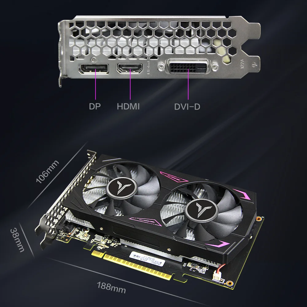 Yeston GeForce GTX 1650 GPU 4 ГБ GDDR6 128 бит игровой настольный компьютер ПК видео видеографики