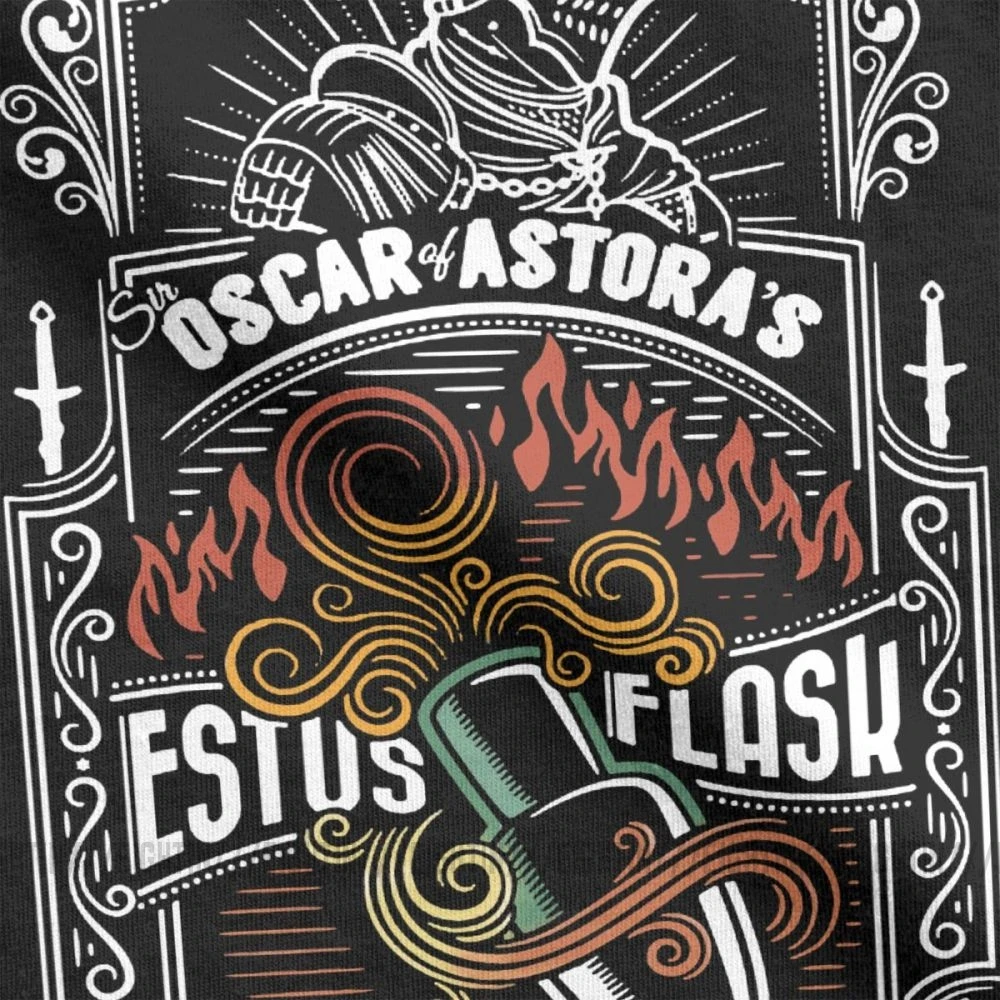 Dark Souls Sir Oscar of Astora's Estus Flask футболки мужские футболки с короткими рукавами и принтом Футболки с круглым вырезом из чистого хлопка