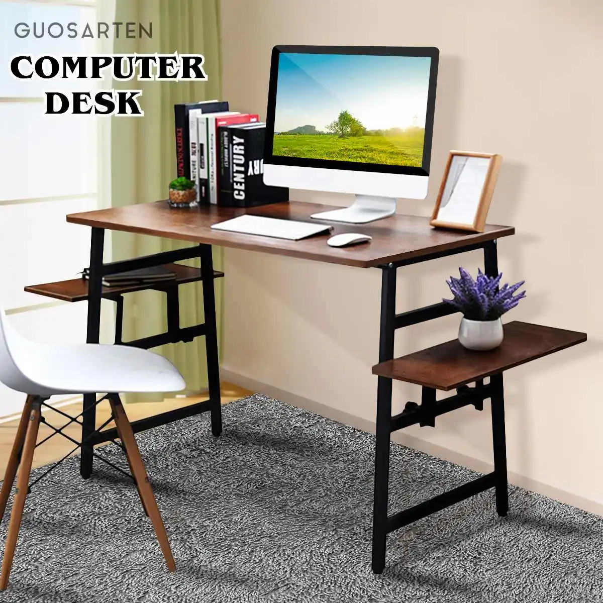 

Wooden Computer Desk Office Desk Modern Writing Table Universal Laptop Stand Home Office Furniture PC Workstation Study Table