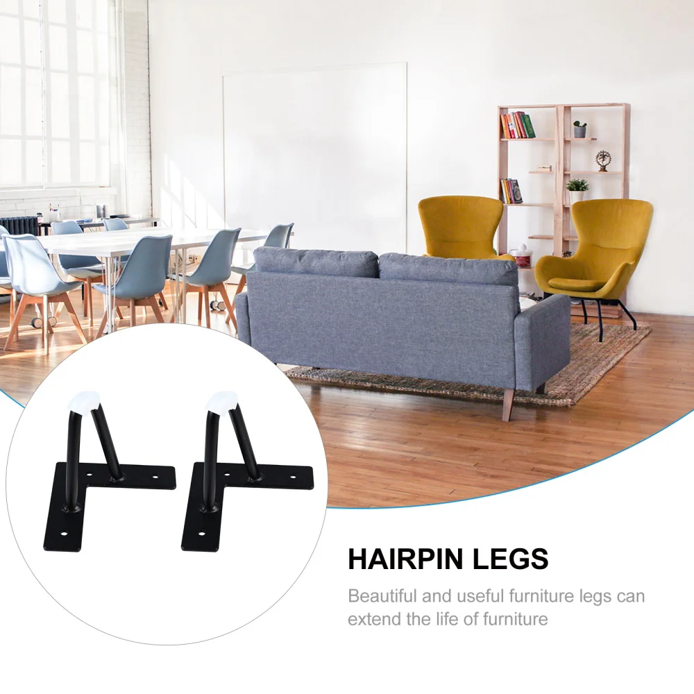 

Hairpin Legs Metal Hairpin Table Feet Furniture Leg Support Stand (Black)