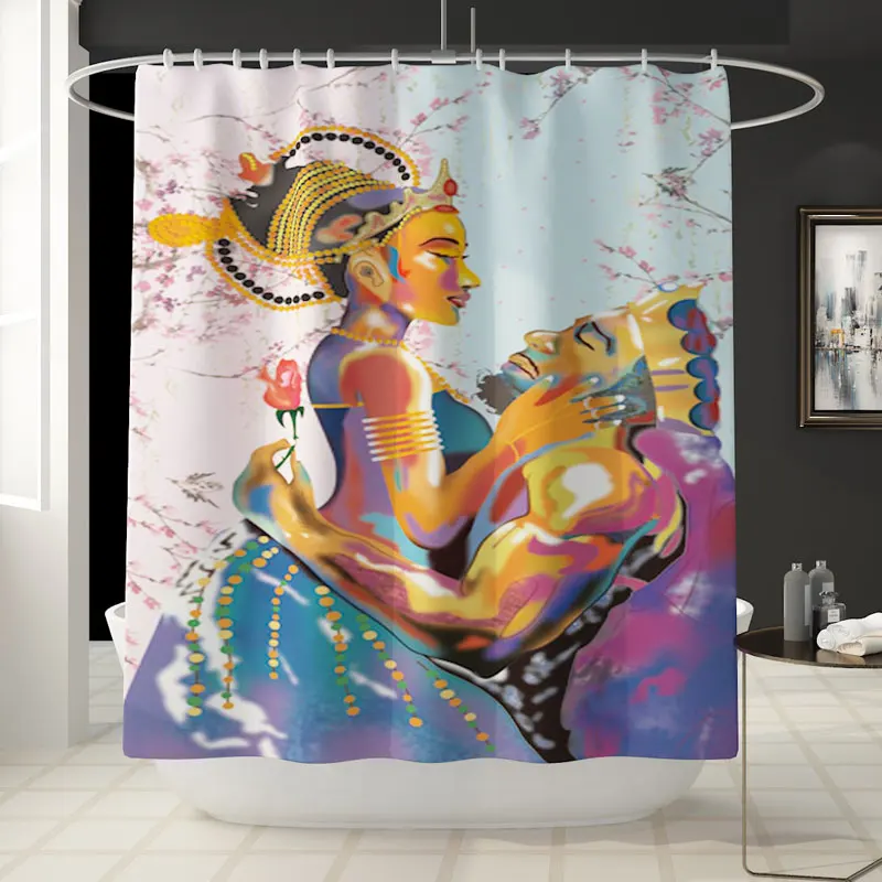 Замок любви Африканский пара для боди арта с Водонепроницаемый душ Шторы