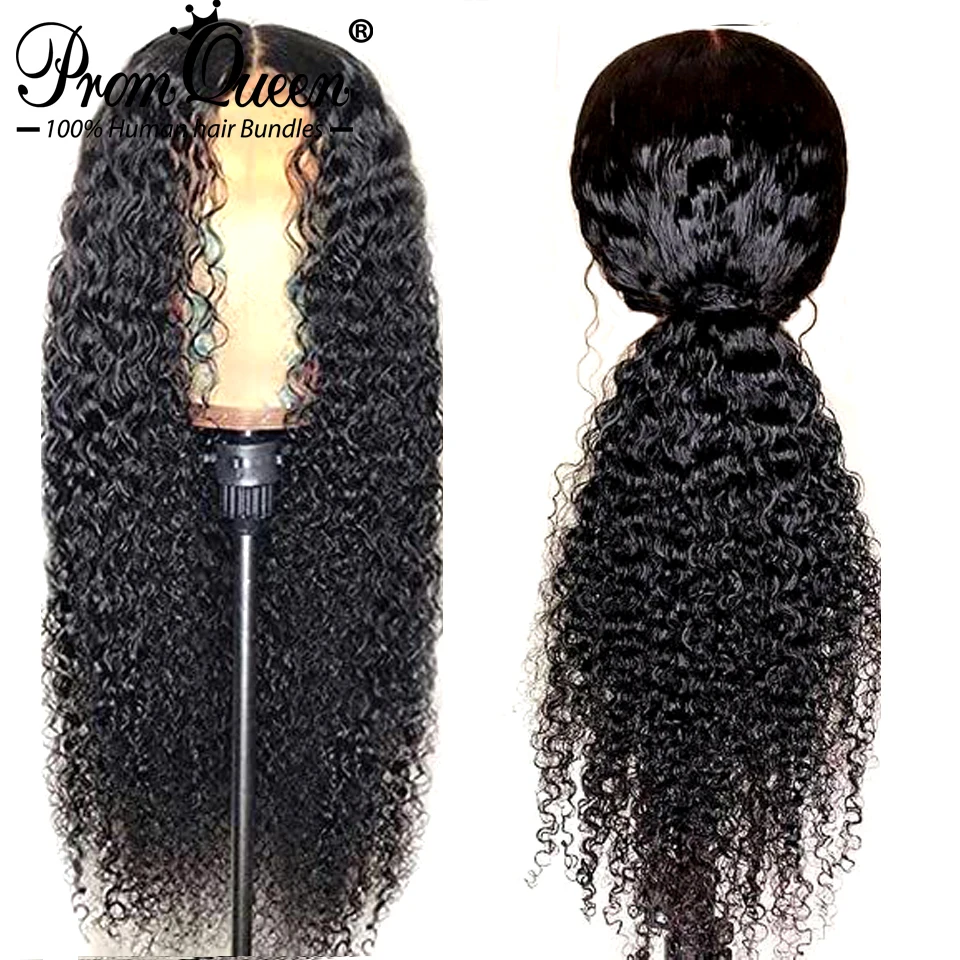 Brazilian Kinky Curly Human Hair Wig Pre Plucked 4X4 5X5 6X6 Transparent Lace Closure Wigs Remy Curly 13X6 HD Lace Front Wig