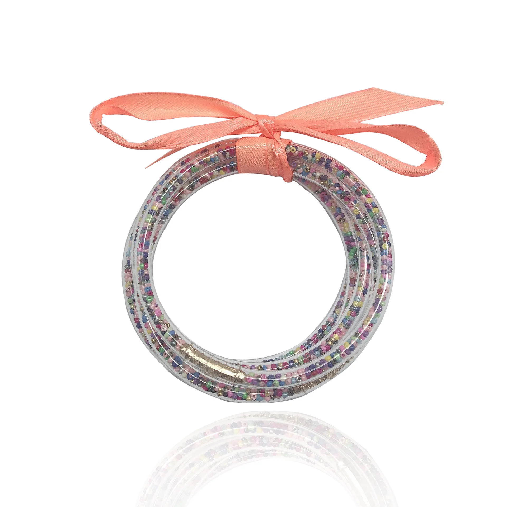 Модный Цветной бисер с бантом блестящий Набор браслетов 2019 всепогодный стек