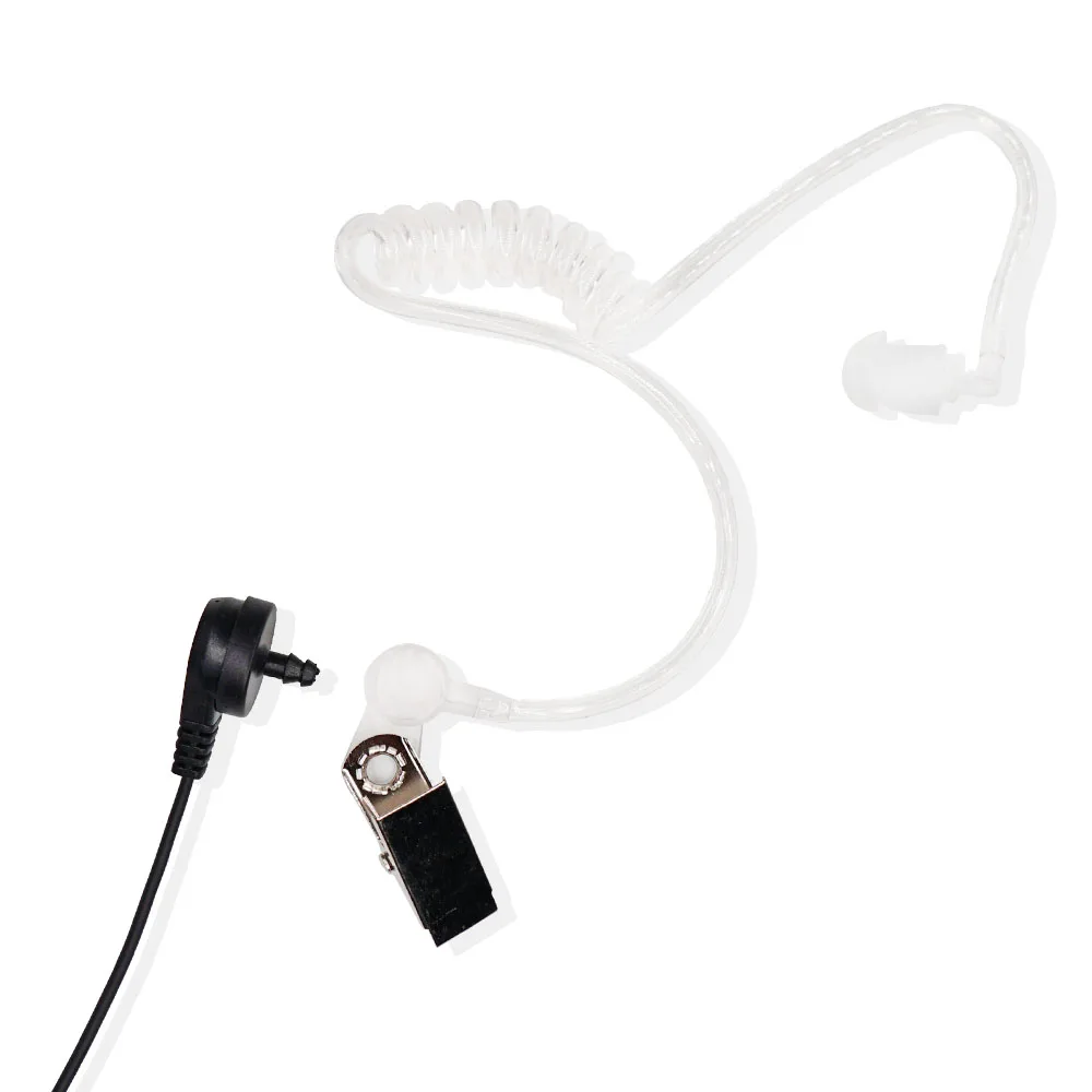 baofeng walkie talkie air acoustic tube earpiece 2 pin ptt mic earphone k port transparent headset for uv 5rbf 888suv 82uv 8d free global shipping