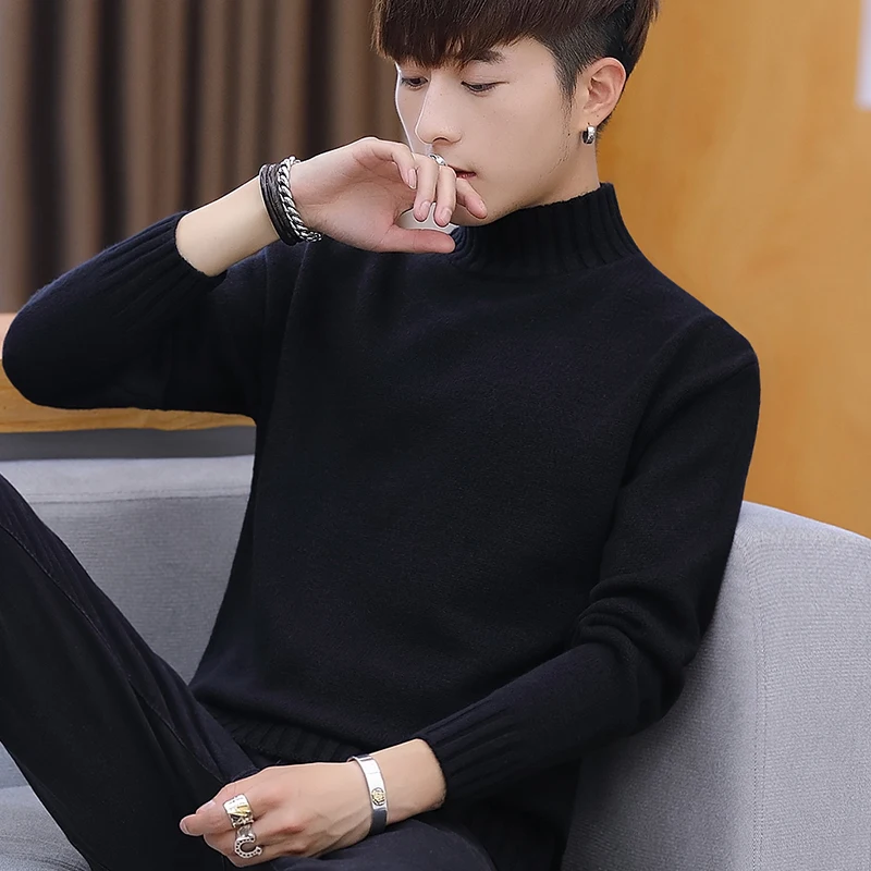 

2020High collar knitting render unlined upper garment of qiu dong season and male thickening joker more popular color