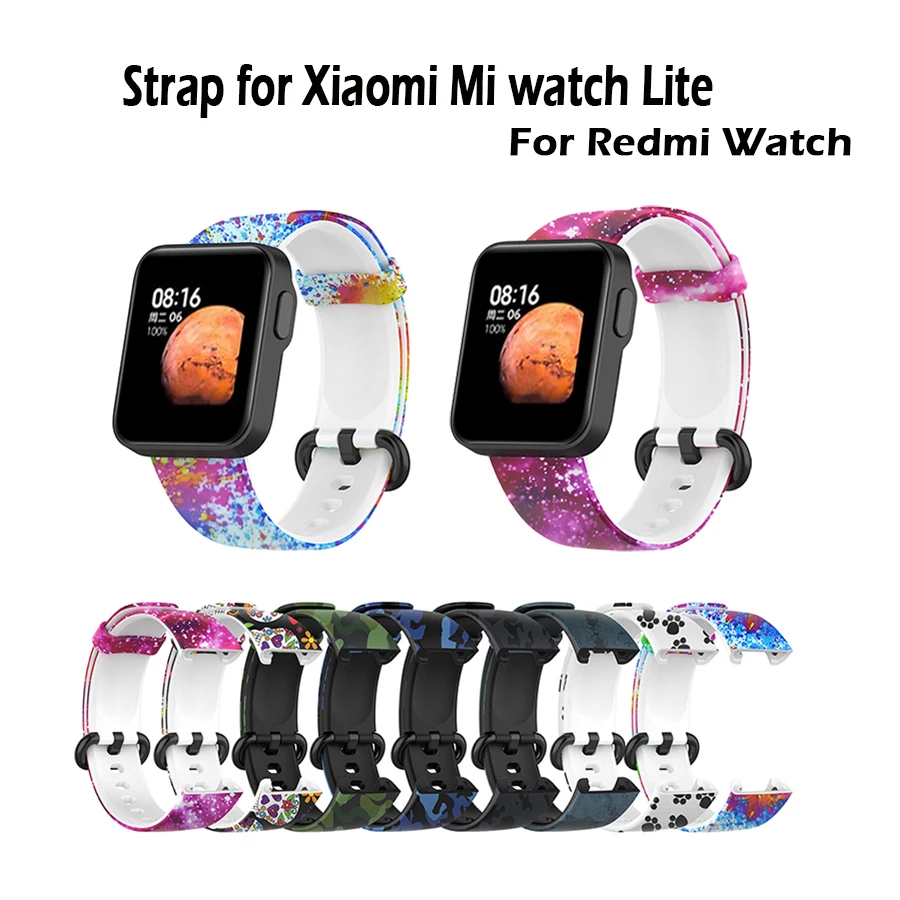 

Ремешок силиконовый для Xiaomi Mi Watch Lite, сменный спортивный браслет с принтом для Redmi Watch
