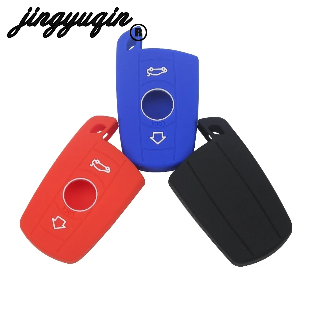 Jingyuqin для BMW 3 серии 5 серия X1 X3 X5 X6 умный чехол ключей 2 кнопки силиконовый FOB