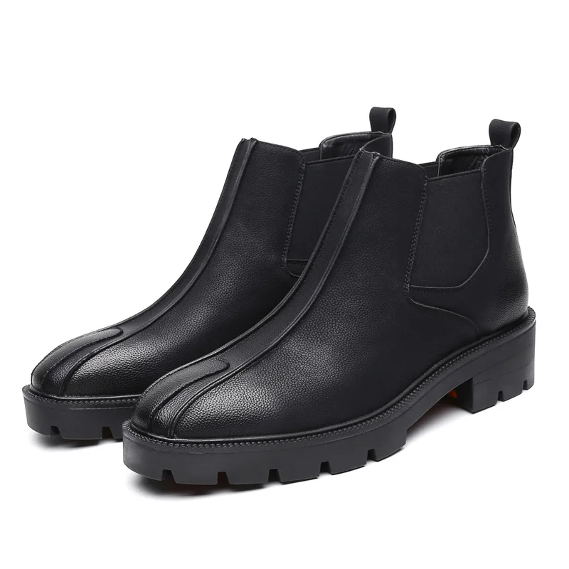 

2021 New Chelsea Boots Martin Boots Men High Quality Pu Leather Casual Shoes Working Boots Gentleman British Boots Plus Size 48