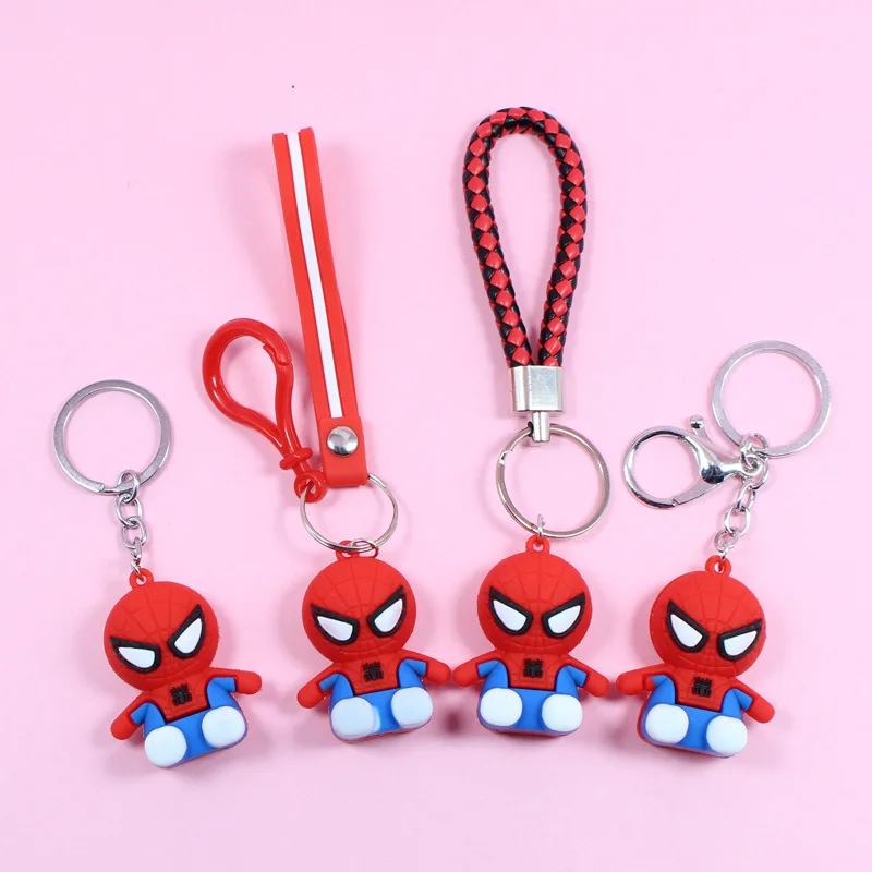 Disney Marvel Figure Keychain Anime Spiderman Mickey Minnie Stitch Donald Duck Hulk Thor Iron Man Trinket Car Bag Pendant Gift |