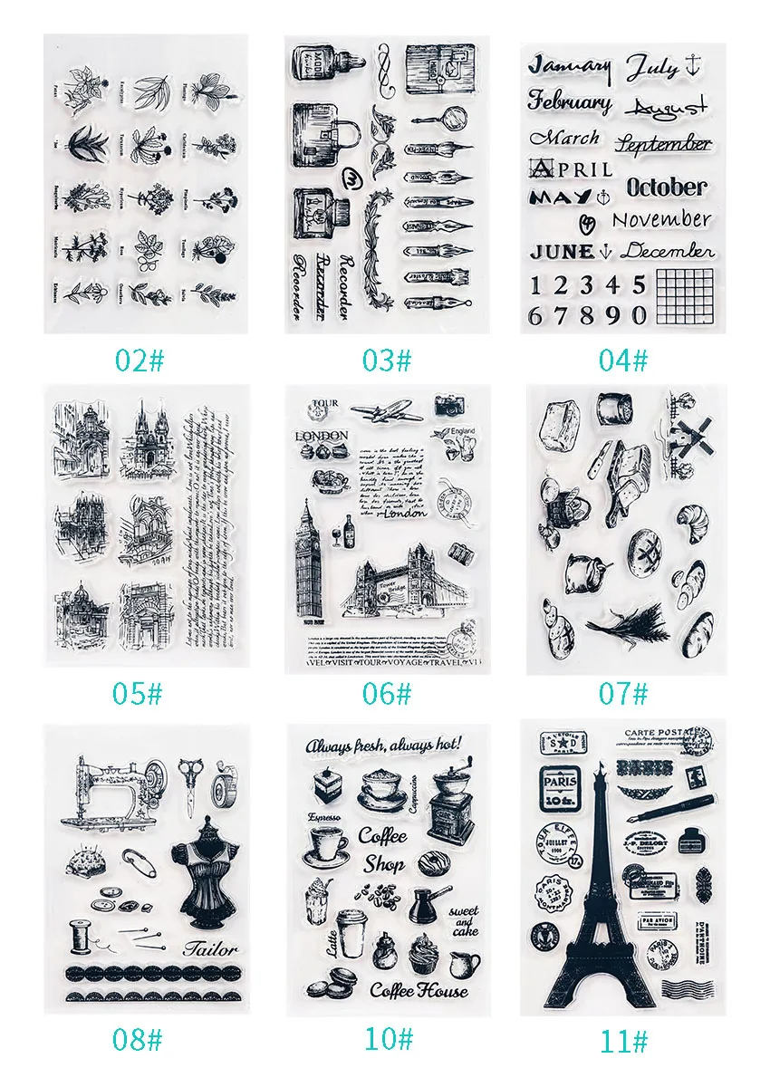 Прозрачные штампы с кленовыми листьями 11*16 см/Силиконовые пломбы роликовые для