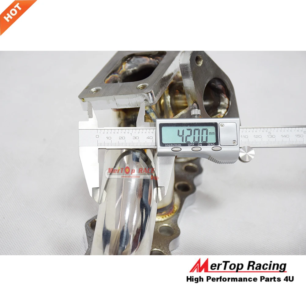 

MERTOP RACING 42mm T3 Exhaust Turbo Manifold Header For Je tta G olf TT A3 A4 S3 1997-2006 Fit 38MM external wastegate