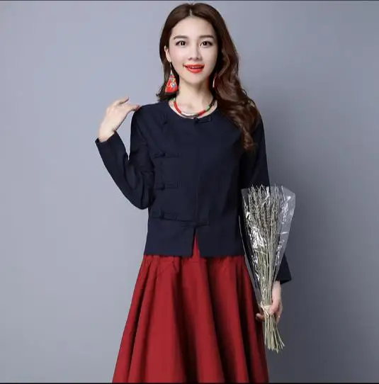 Женская винтажная ретро-куртка элегантная офисная куртка с вышивкой в китайском