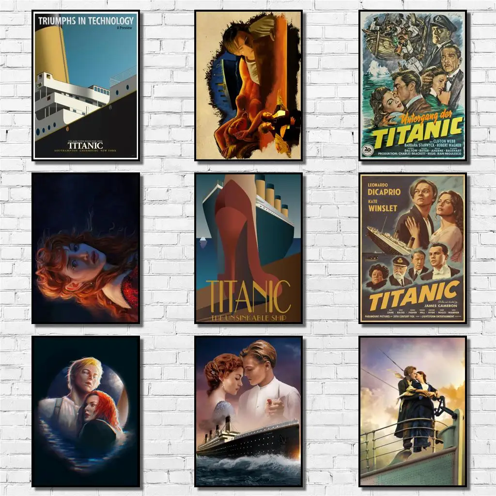 

22 дизайна, кино Кэмерон, Титаник, плакат из белой бумаги, художественная картинка, домашняя наклейка, необычная Наклейка на стену для кафе, б...
