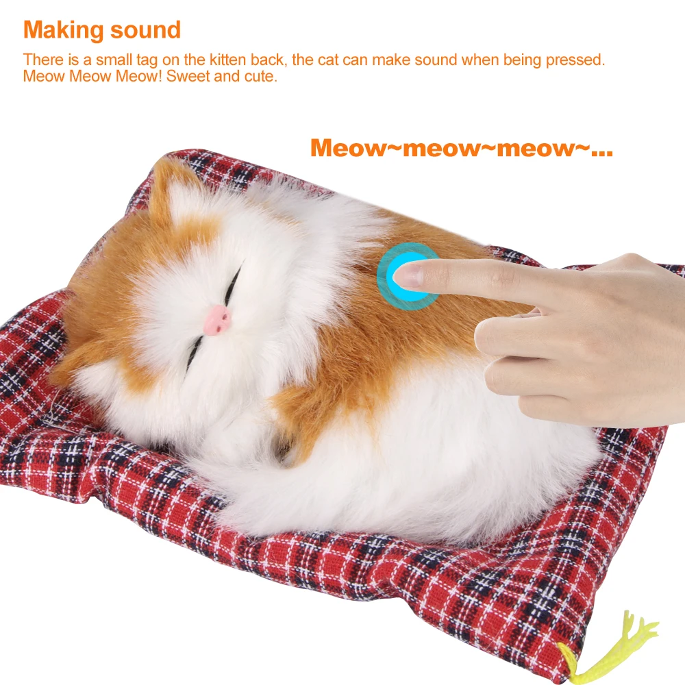 

Simulation Cute Plush Cat Doll Toy Sleeping Cat Dashboard Decoration Car Decoration Fun Cute Car Shape Home Decoration Gift