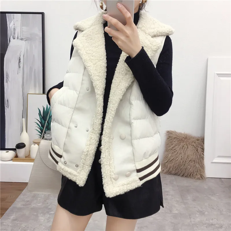 Женский хлопковый жилет MUMUZI Приталенный с буквенным принтом воротником из