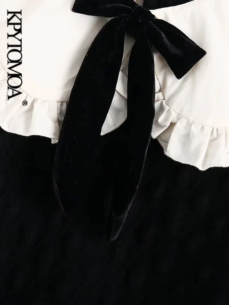 Модный женский бархатный вязаный свитер KPYTOMOA с бантом винтажные женские